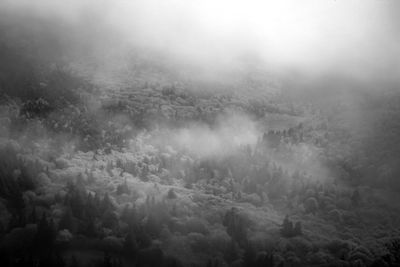 High angle view of cloudscape during foggy weather in clermont ferrand 