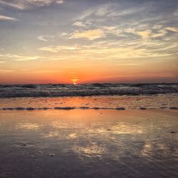 Scenic view of sea during sunset