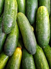 Full frame shot of vegetables at market stall - cucumber in bunch