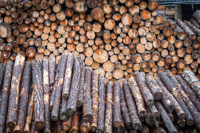 Full frame shot of logs