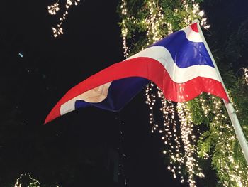 Low angle view of american flag