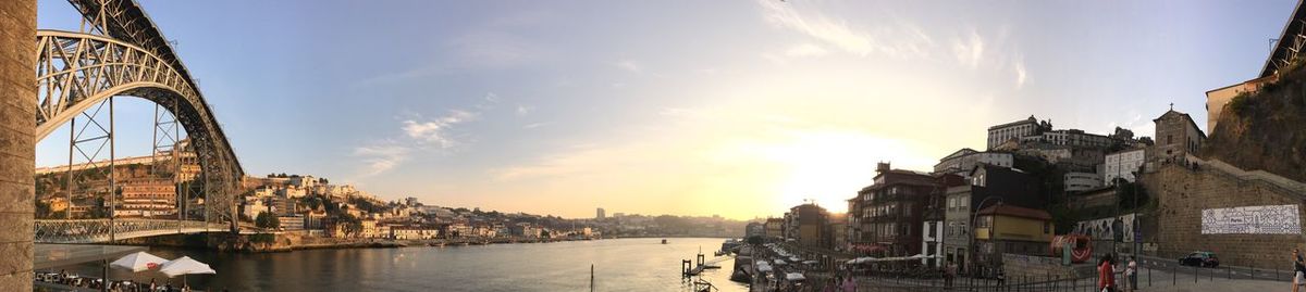 View of river with buildings in background