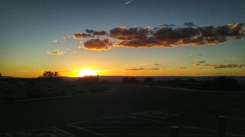 View of landscape against sky during sunset