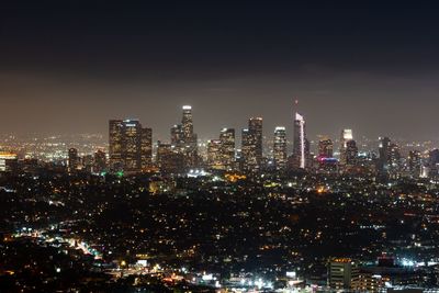 View of downtown la from griffith-observatory by night