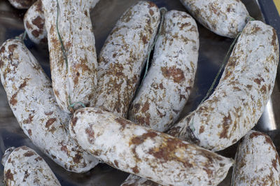 High angle view of bread for sale in market