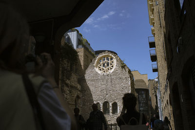 Low angle view of historic building against sky