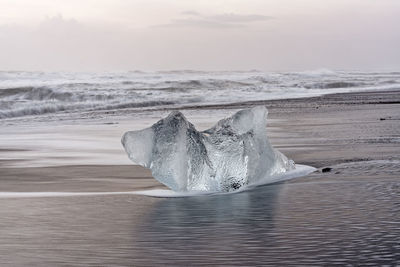 Scenic view of frozen sea against sky