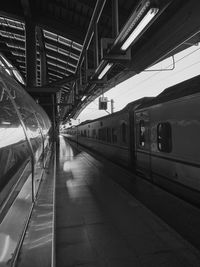 Train at railroad station platform