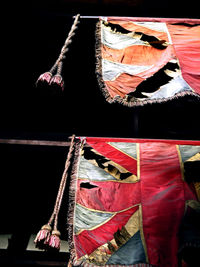 Close-up of clothes drying on clothesline