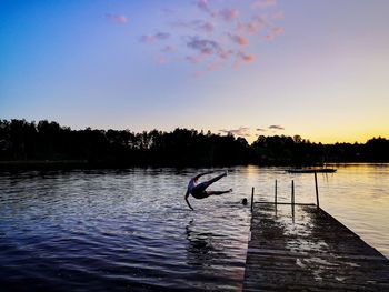 People in lake