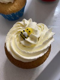 High angle view of cupcakes