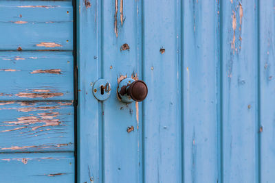 Full frame shot of blue door