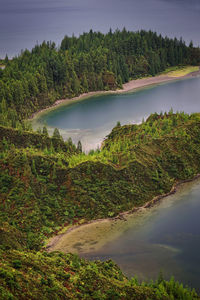 Scene of montain lake, lagoa do fogo azores