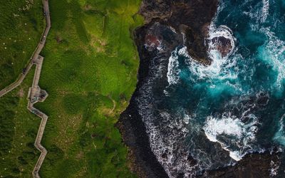 Aerial view of sea and landscape