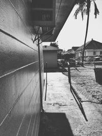 Staircase of building against sky