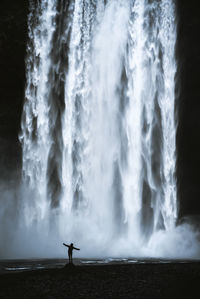 Scenic view of waterfall