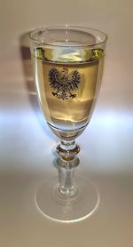 Close-up of wine glass on table