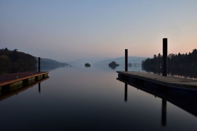 View of lake at sunset