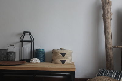 Potted plant on table at home