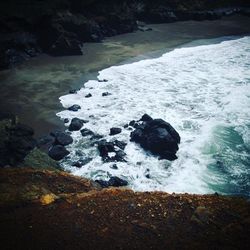 Rock formations in sea