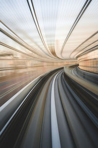 Blurred motion of train