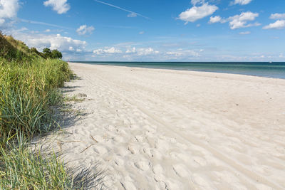 Scenic view of beach against sky