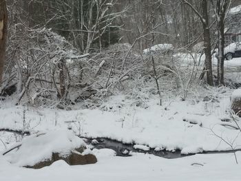 Scenic view of snow covered landscape