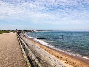 Scenic view of beach against sky