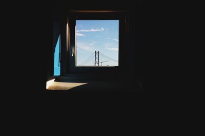 View of building through window