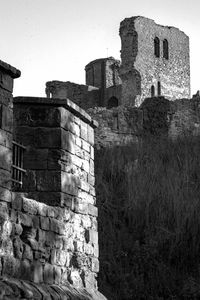 Low angle view of fort against sky