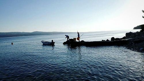 Boats in sea