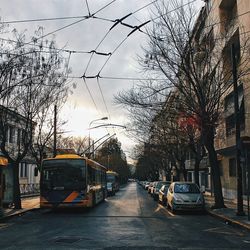 Empty road in city