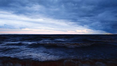 View of sea against cloudy sky