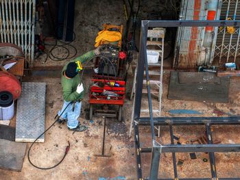 People working at construction site