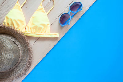 High angle view of sunglasses on table