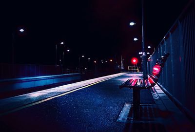 View of illuminated city at night