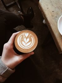 Hand holding coffee cup