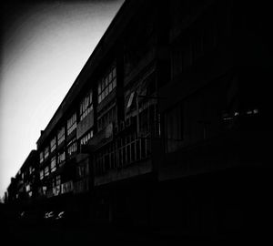 Low angle view of building against sky at night