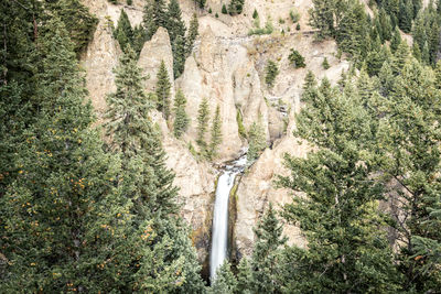 Tower falls long exposure in yellowstone national park, usa