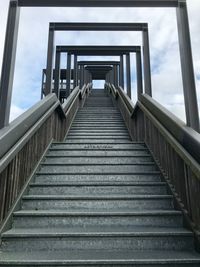 Low angle view of staircase against sky