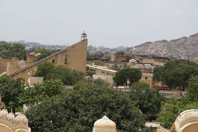 Residential district against sky