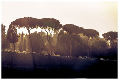 Panoramic view of landscape against clear sky