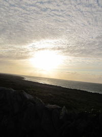 Scenic view of sea at sunset