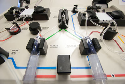 Close-up of apheresis machine in hospital