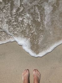 Low section of person at beach