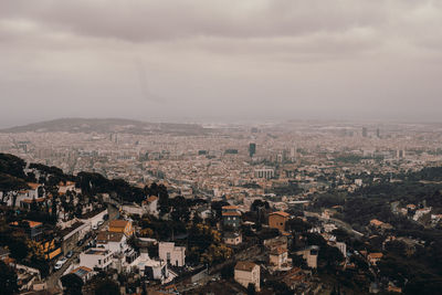High angle view of townscape against sky