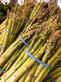 High angle view of vegetables for sale in market