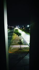 View of road at night