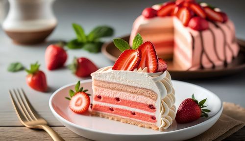 Close-up of dessert on table