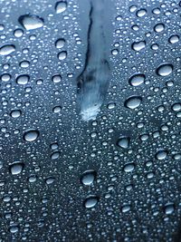 Close-up of water drops on glass